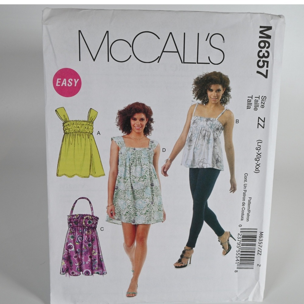 McCall's Sewing Pattern M6357 Women Size ZZ (L-XL-XXL) Uncut Factory Folded